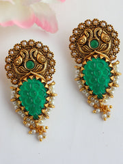 Shyla Earrings-Golden/Green