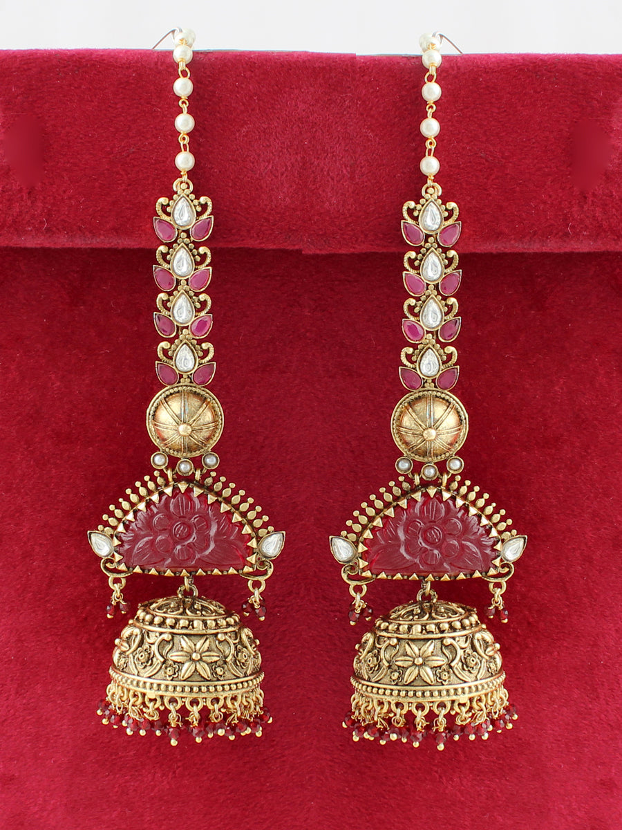 Nandini Earrings-Maroon