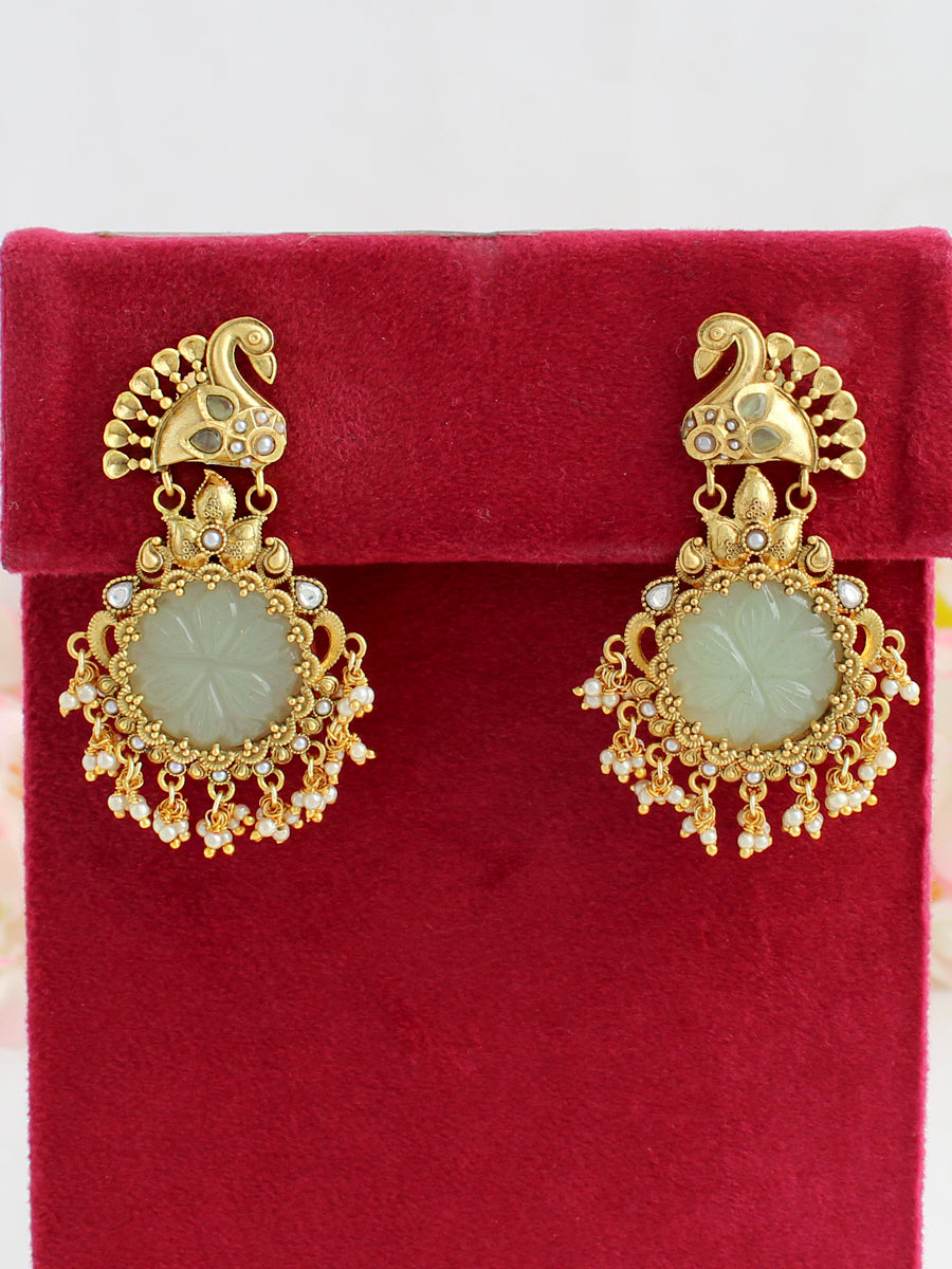 Kiran Earrings-Mint Green