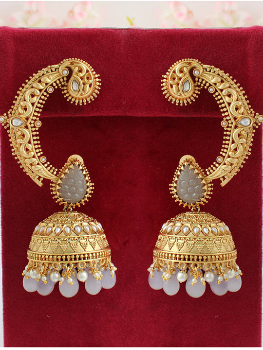 Anushka Kaanphool Earrings-Grey