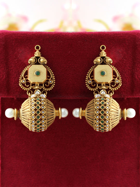 Kaveri Earrings golden green