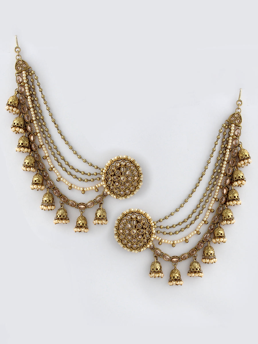 Details 103+ gold earrings design with chain latest