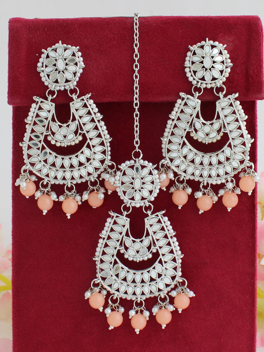 Avika Mirror Earrings & Tikka