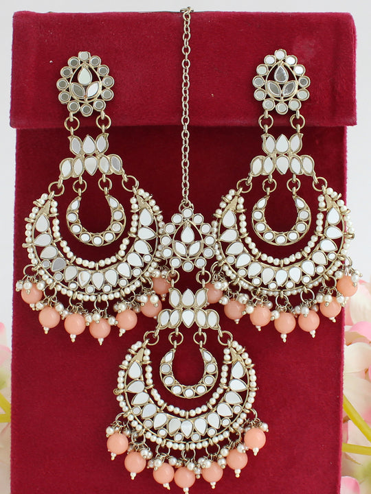 Azeen Mirror Earrings & Tikka