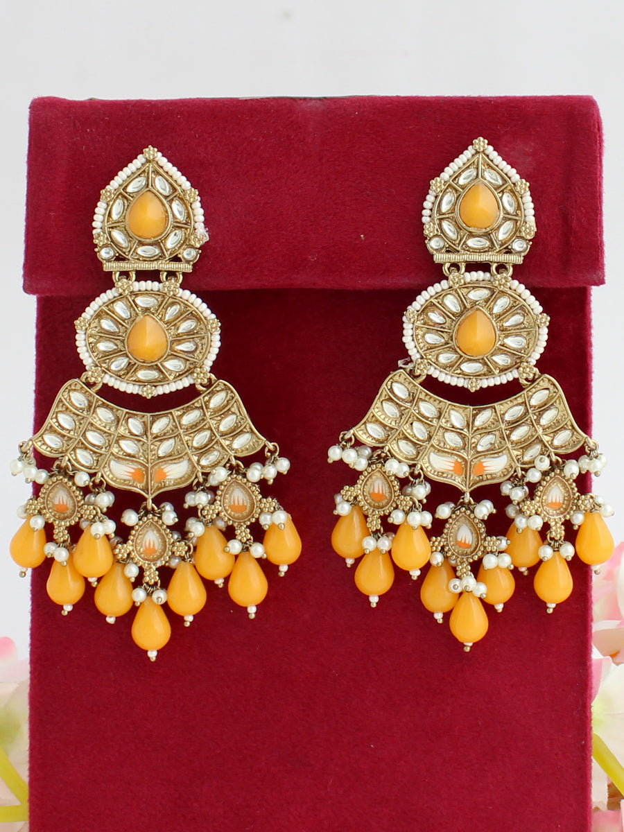 Sanjita Kundan Long Earrings
