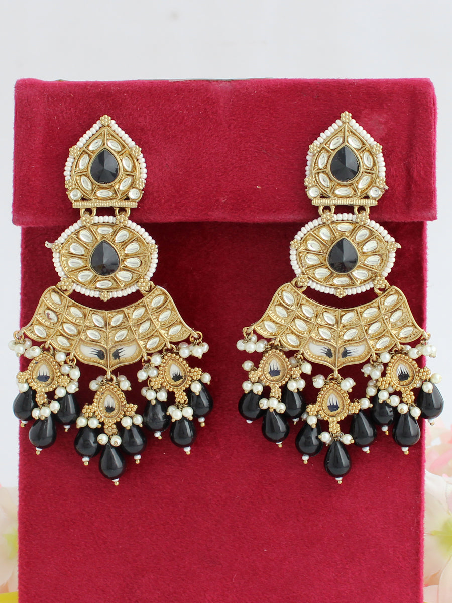 Sanjita Kundan Long Earrings