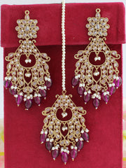 Erum Dangle Long Earrings & Tikka Set