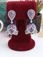 Spain Jhumka Earrings - Purple