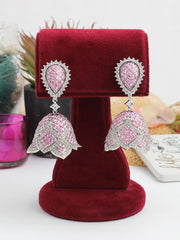 Spain Jhumka Earrings--Pink