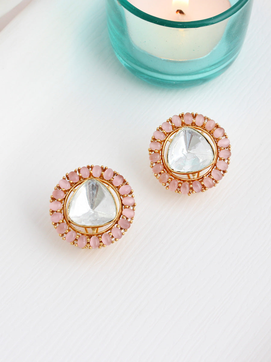 Nitya Stud Earrings-Pastel Pink