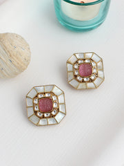 Niyati Stud Earrings-Pastel Pink