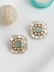 Niyati Stud Earrings-Mint Green