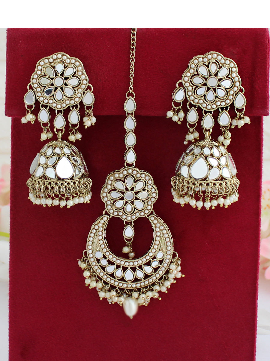 Keesha Earrings & Tikka-Pearl