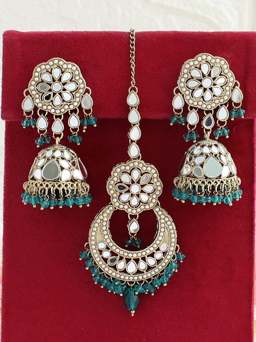 Keesha Earrings & Tikka-Rama Green