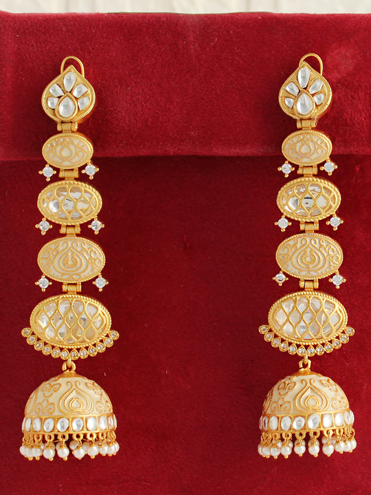 Sabhyta Jhumka Earrings-Ivory