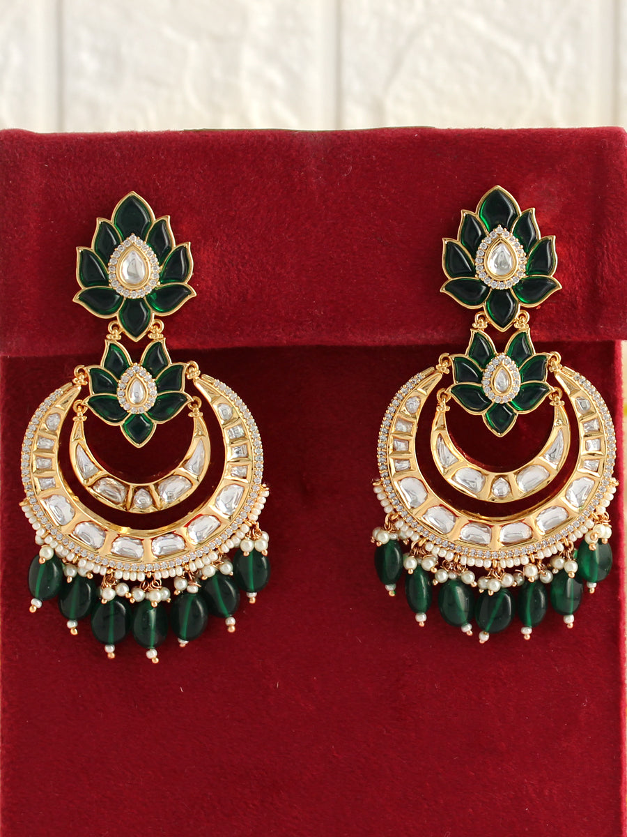 Ekta Chandbali Earrings-Green
