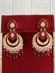 Ekta Chandbali Earrings-Maroon