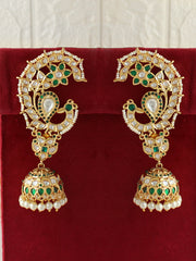 Sanskriti Kaanphool Earrings-Green