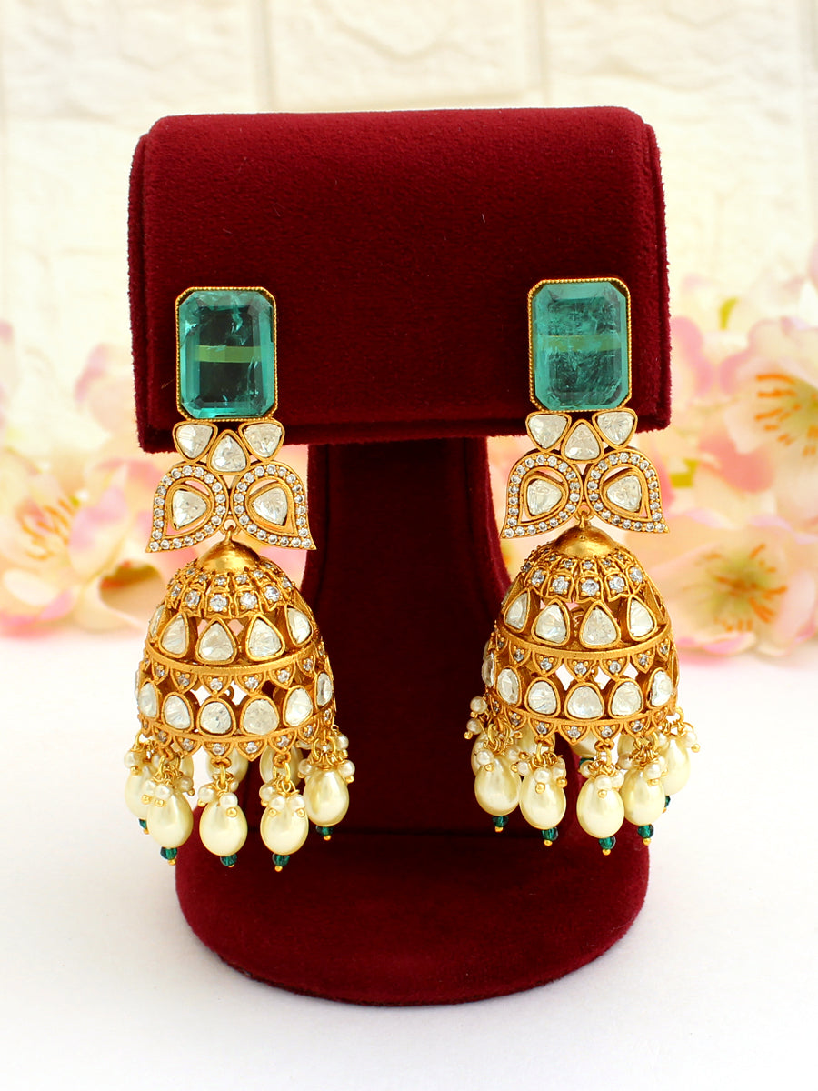 Multan Jhumka Earrings-Mint Green