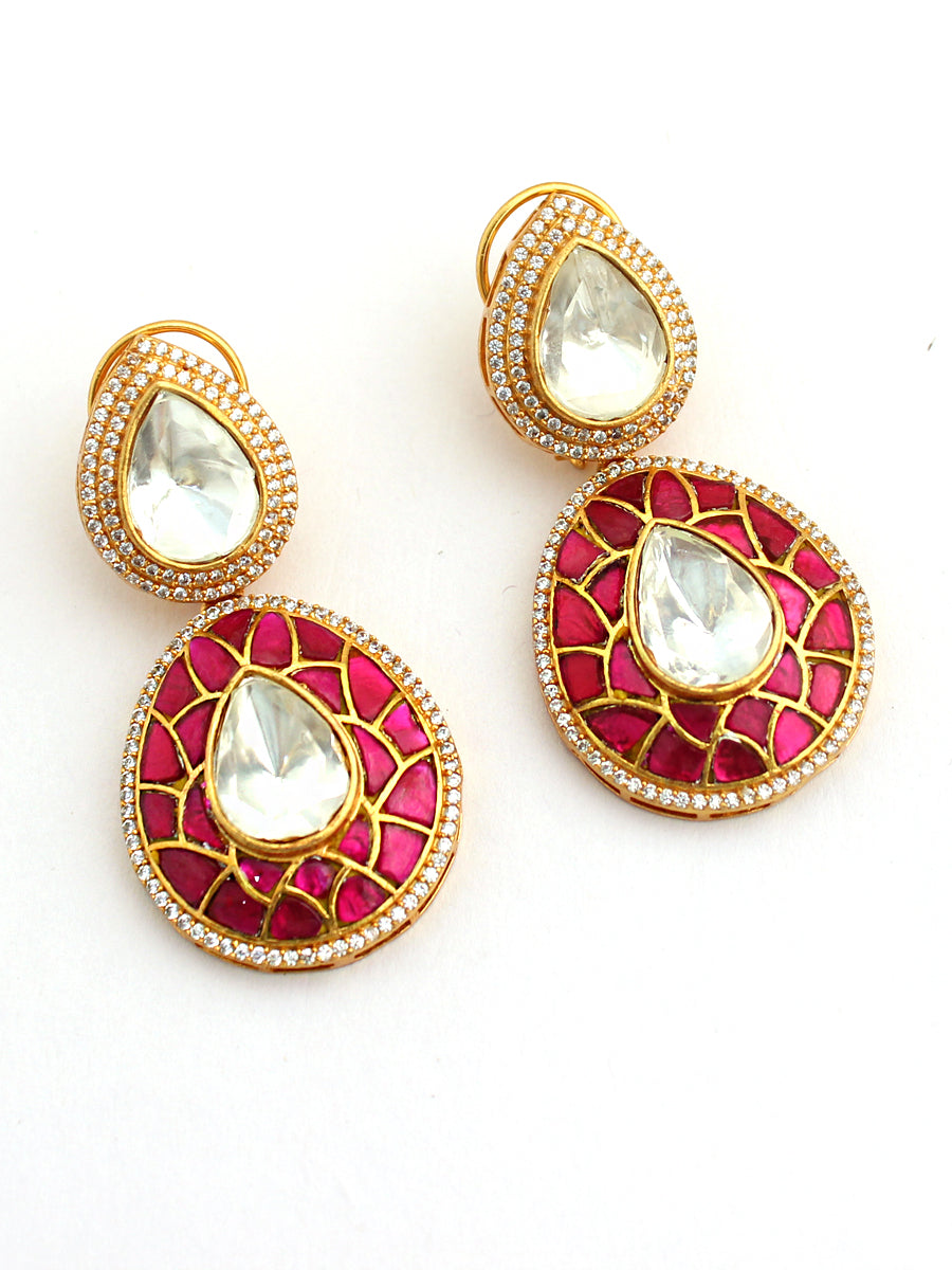 Nabhya Earrings-Hot Pink