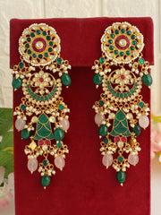 Netra Earrings-Pink / Green