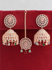 Nayra Earrings & Tikka Set-Multicolor