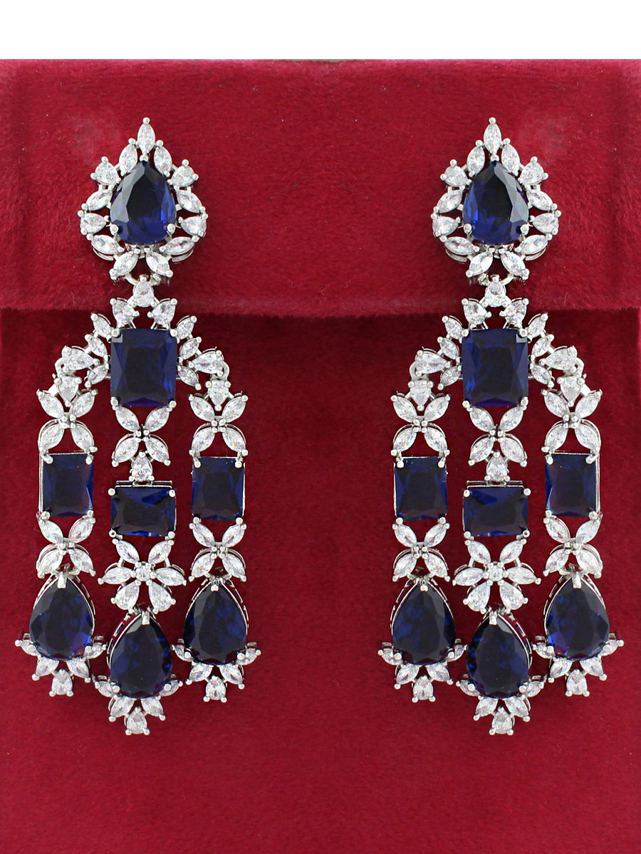 Russia Long Earrings-Blue