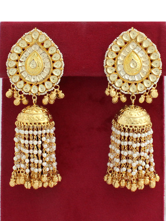 Jaipur Jhumka Earrings-Golden