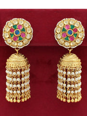 Bikaner Jhumka Earrings-Multicolor