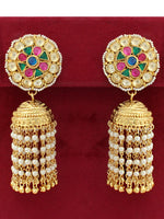 Bikaner Jhumka Earrings-Multicolor