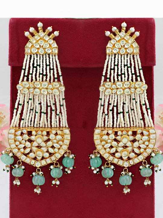 Pragya Jhoomer/ Passa Earrings-Mint Green