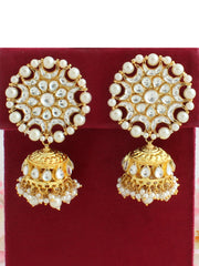 Jodha Jhumka Earrings-White