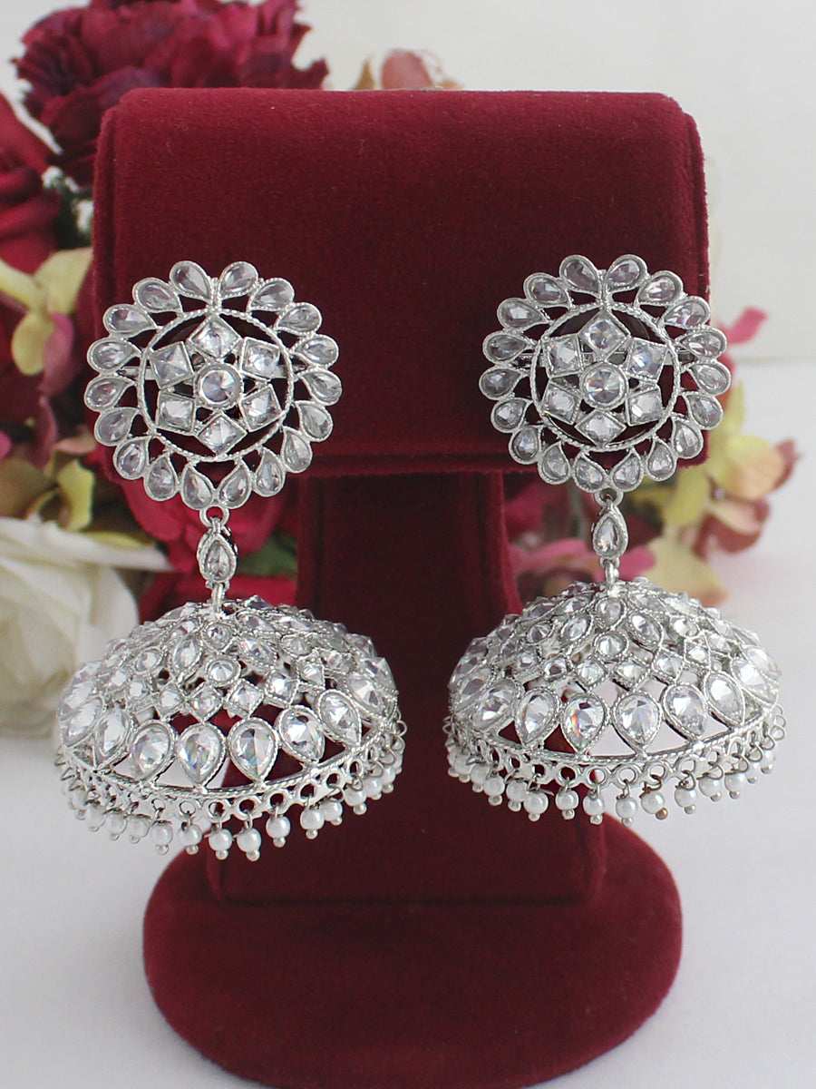 Krutika Jhumki Earrings-Silver