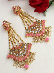 Monali Passa Earrings-Pink