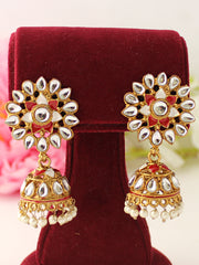 Damini Jhumki Earrings-Red