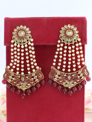 Aamira Earrings-Maroon