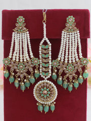 Ankita Earrings & Tikka-mint green