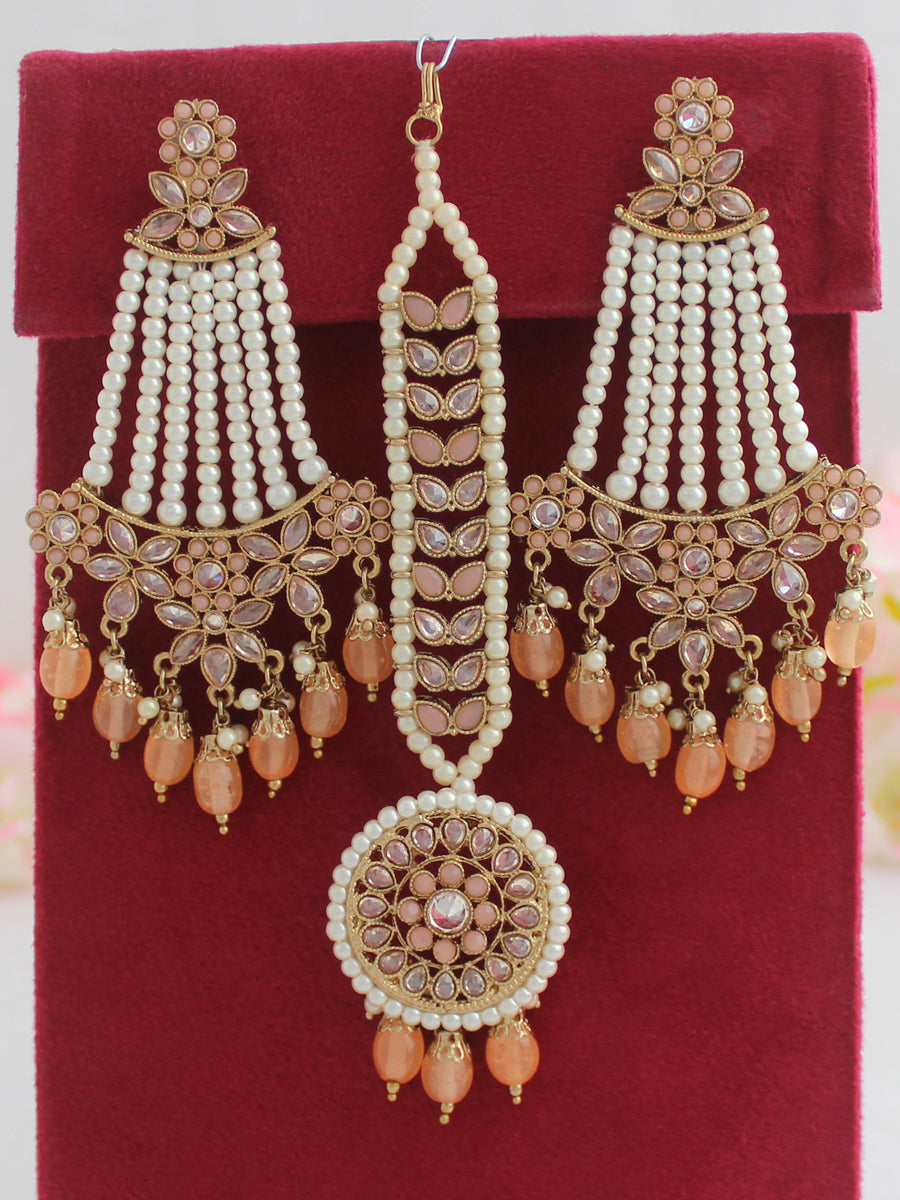 SONEETA earrings + tikka (hot pink) main image 0