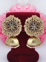 Hazel Jhumki Earrings-Golden