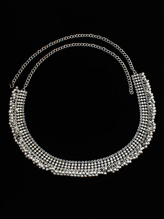 Preet Waist Chain-Abtique Silver