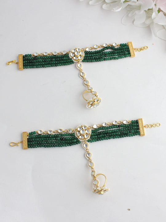 Nivedita Hand Harness/Bracelet-Green