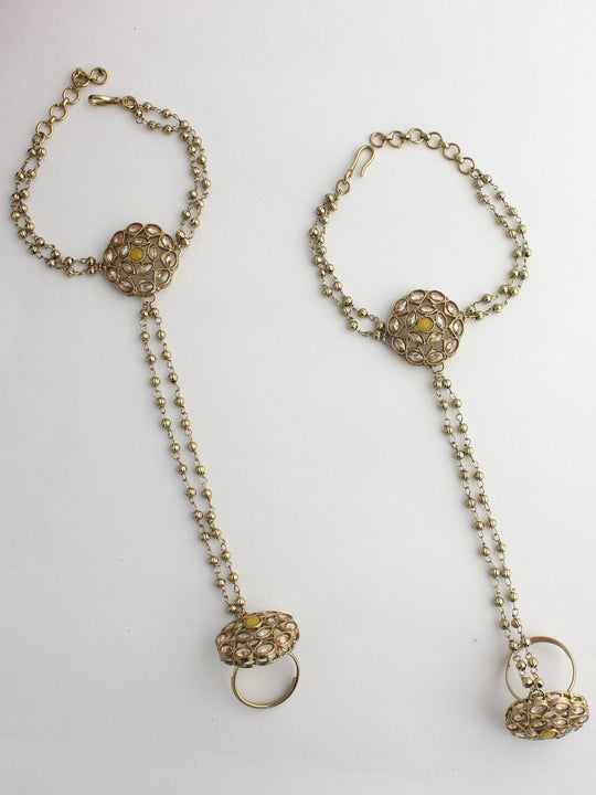 Jiya Hand Harness / Bracelet-Yellow