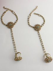 Jiya Hand Harness / Bracelet-Turquoise