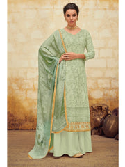 Kayra Mint Green Semi Stitched Suit-Mint Green