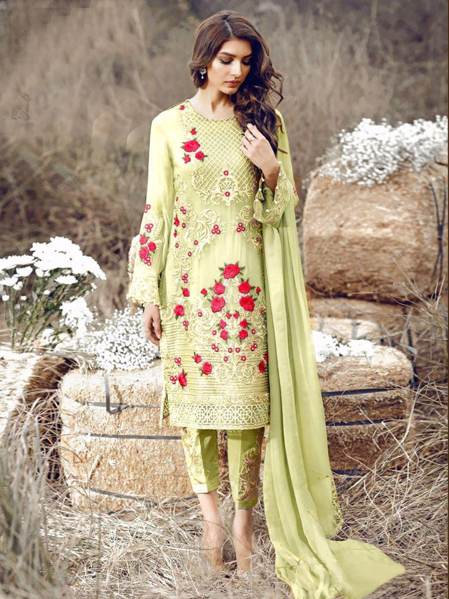 Alia Green Georgette Pakistani Suit Indiatrendshop Alia Green Georgette Pakistani Suit Indiatrendshop