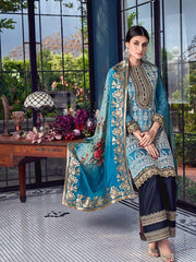 Rabia Lucknowi Embroidered Pakistani Suit with jacquard Digital Print Dupatta