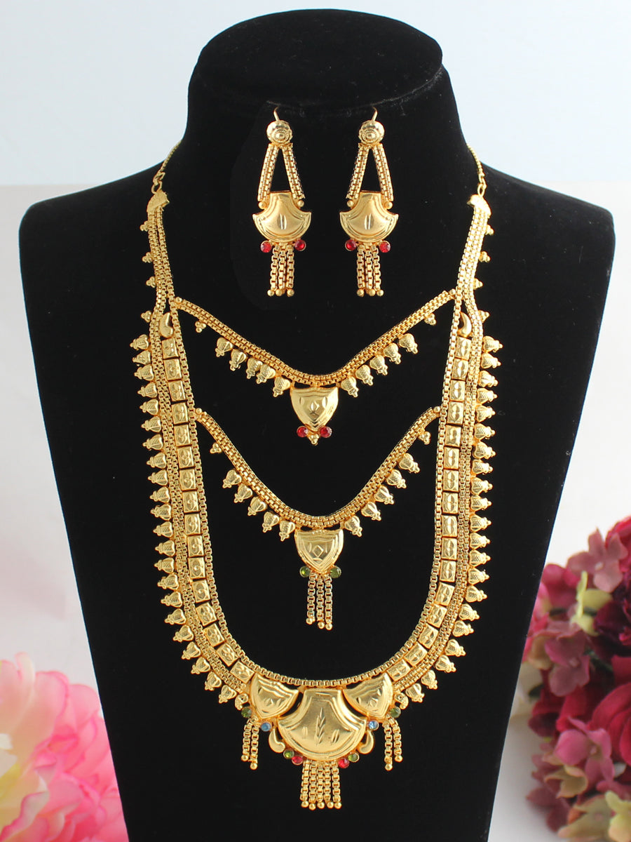Deepakshi Necklace set-Golden