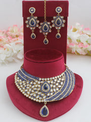 Rajani Necklace Set-Blue