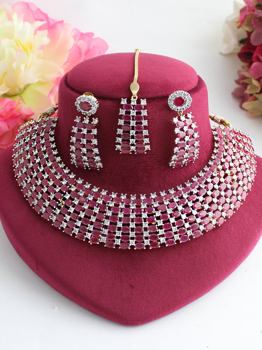 Suzain Necklace Set-Pink