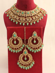 Sharmin Necklace Set-Mint Green